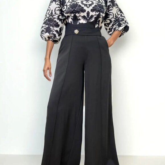 Sheer Puff Sleeve Top Black - Picture 2 of 3